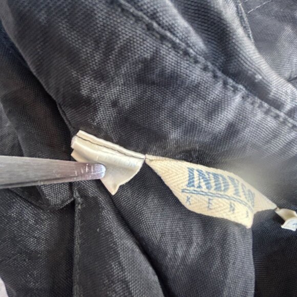 Indygo Kenar Womens Black Double-Breasted Long Trench Coat Free Size Pockets - Picture 4 of 7